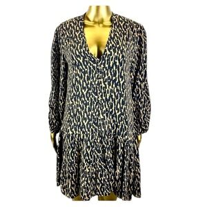 Zara Claris Viscose Leopard Print Dress - Baby Doll Style, Size  Medium